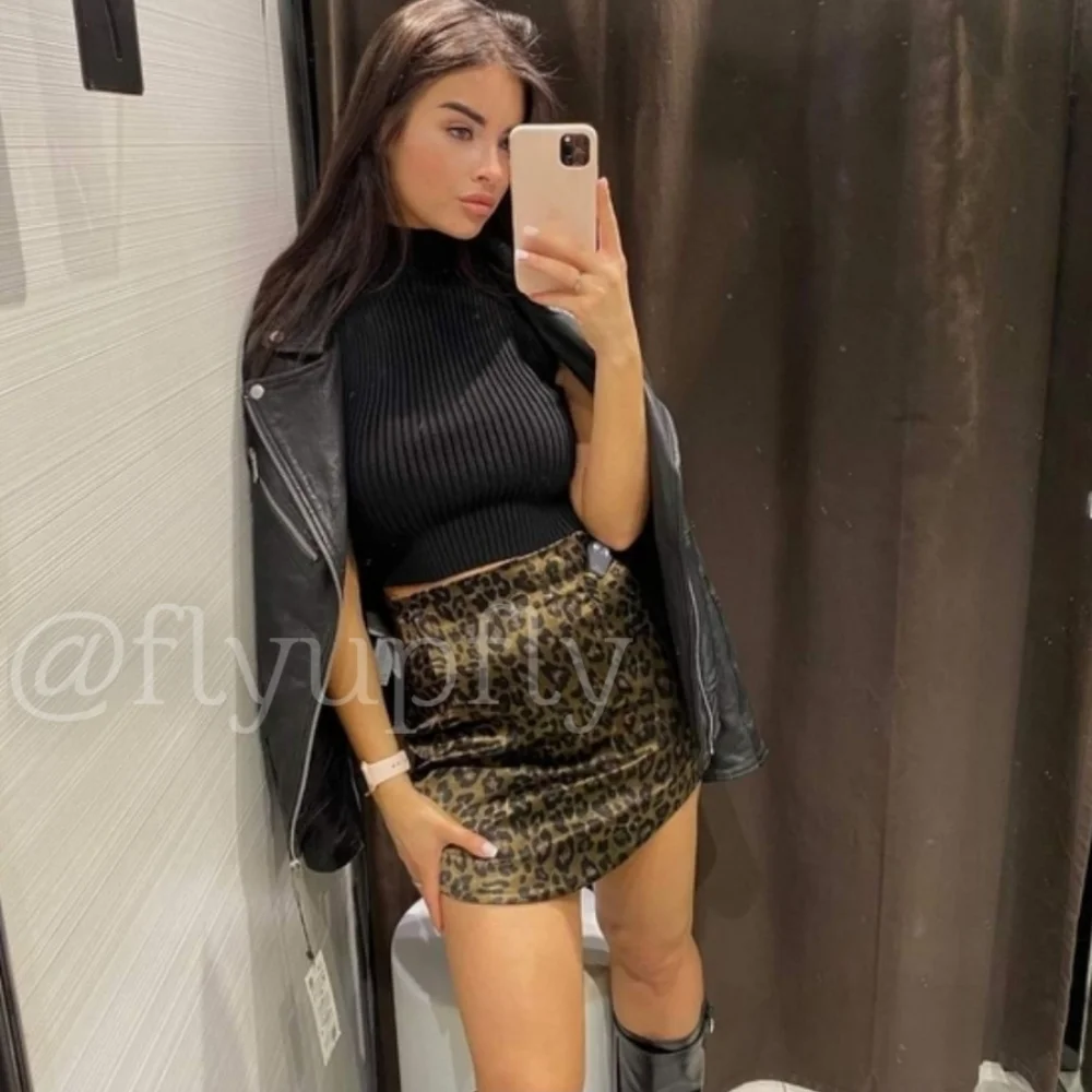 Zara * Satin Effect Leopard Animal Print Cheetah Mini Skirt - Picture 13 of 16
